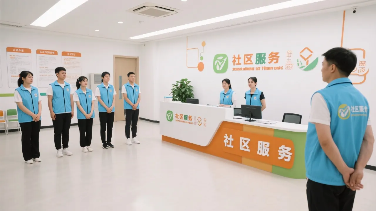 志愿者培训情景演练:在社区服务点进行动线与沟通模拟